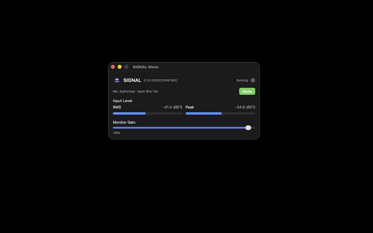 SIGNAL Mono monitoring interface